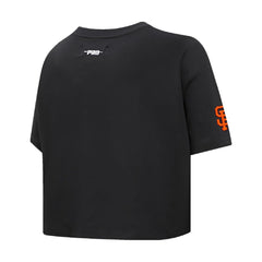 Black San Francisco Giants Pro Standard Women's Painted Sky Boxy Cropped T-Shirt