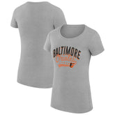 Heather Gray Baltimore Orioles G-III 4Her by Carl Banks Women's Super-Slim Fit Lightweight Filigree Team T-Shirt