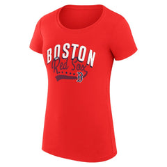 Red Boston Red Sox G-III 4Her by Carl Banks Women's Super-Slim Fit Lightweight Filigree Team T-Shirt