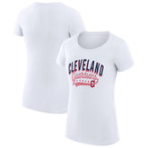 White Cleveland Guardians G-III 4Her by Carl Banks Women's Super-Slim Fit Lightweight Filigree Team T-Shirt
