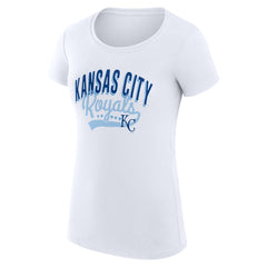 White Kansas City Royals G-III 4Her by Carl Banks Women's Super-Slim Fit Lightweight Filigree Team T-Shirt
