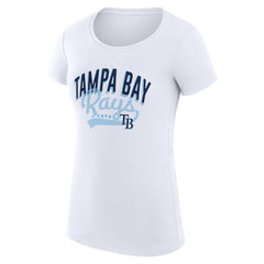 White Tampa Bay Rays G-III 4Her by Carl Banks Women's Super-Slim Fit Lightweight Filigree Team T-Shirt