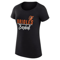 Black Baltimore Orioles G-III 4Her by Carl Banks Women's Super-Slim Fit Lightweight Team Graphic T-Shirt