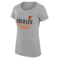 Heather Gray Baltimore Orioles G-III 4Her by Carl Banks Women's Super-Slim Fit Lightweight Team Graphic T-Shirt