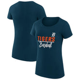 Navy Detroit Tigers G-III 4Her by Carl Banks Women's Super-Slim Fit Lightweight Team Graphic T-Shirt