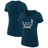 Navy Tampa Bay Rays G-III 4Her by Carl Banks Women's Super-Slim Fit Lightweight Team Graphic T-Shirt