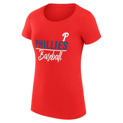 Red Philadelphia Phillies G-III 4Her by Carl Banks Women's Super-Slim Fit Lightweight Team Graphic T-Shirt