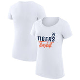 White Detroit Tigers G-III 4Her by Carl Banks Women's Super-Slim Fit Lightweight Team Graphic T-Shirt