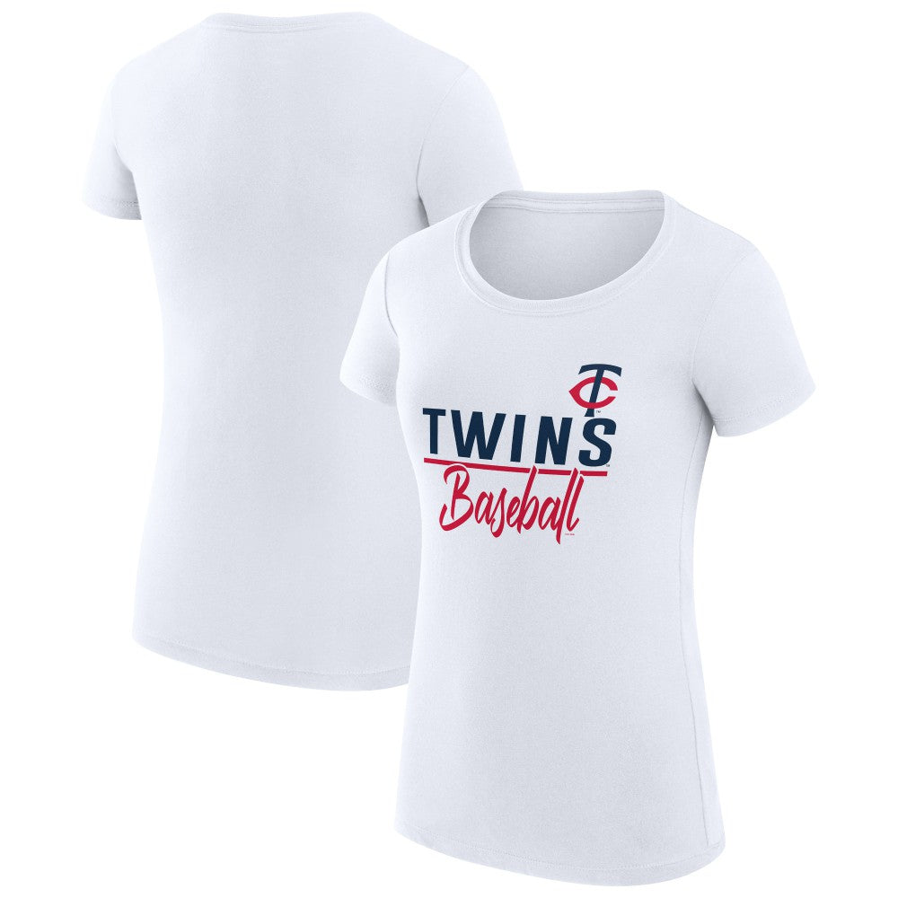 White Minnesota Twins G-III 4Her by Carl Banks Women's Super-Slim Fit Lightweight Team Graphic T-Shirt