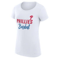 White Philadelphia Phillies G-III 4Her by Carl Banks Women's Super-Slim Fit Lightweight Team Graphic T-Shirt