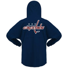 NHL Washington Capitals Fanatics Women's Jersey Lace-Up V-Neck Long Sleeve Hoodie T-Shirt