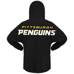 NHL Pittsburgh Penguins Fanatics Women's Jersey Lace-Up V-Neck Long Sleeve Hoodie T-Shirt