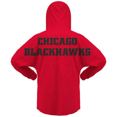 NHL Chicago Blackhawks Fanatics Women's Jersey Lace-Up V-Neck Long Sleeve Hoodie T-Shirt