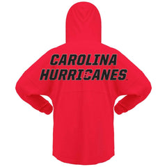 NHL Carolina Hurricanes Fanatics Women's Jersey Lace-Up V-Neck Long Sleeve Hoodie T-Shirt