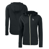 Black Los Angeles Dodgers Cutter & Buck Women's Daybreak Eco Recycled Full-Zip Hoodie