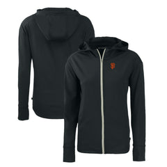 Black San Francisco Giants Cutter & Buck Women's Daybreak Eco Recycled Full-Zip Hoodie