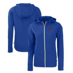 Royal Philadelphia Phillies Cutter & Buck Women's Daybreak Eco Recycled Full-Zip Hoodie
