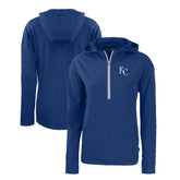 Royal Kansas City Royals Cutter & Buck Women's Daybreak Eco Recycled Half-Zip Hoodie