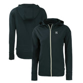 Navy New York Yankees Cutter & Buck Women's Daybreak Eco Recycled Full-Zip Hoodie