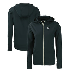 Navy New York Yankees Cutter & Buck Women's Daybreak Eco Recycled Full-Zip Hoodie