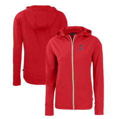 Red Cleveland Guardians Cutter & Buck Women's Daybreak Eco Recycled Full-Zip Hoodie