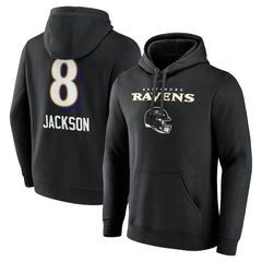 Lamar Jackson Team Wordmark Pullover Hoodie - Baltimore Ravens Hoodies