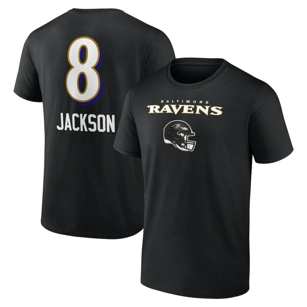 Lamar Jackson Team Wordmark Name & Number T-Shirt - Baltimore Ravens T-shirts