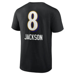 Lamar Jackson Team Wordmark Name & Number T-Shirt - Baltimore Ravens T-shirts