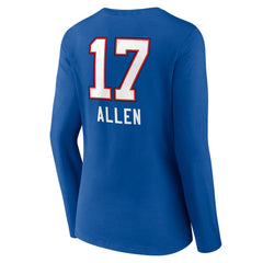 Josh Allen Women's Team Wordmark Long Sleeve V-Neck T-Shirt - Buffalo Bills T-shirts