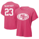 Christian McCaffrey Majestic Threads Women's Name & Number T-Shirt - San Francisco 49ers T-shirts