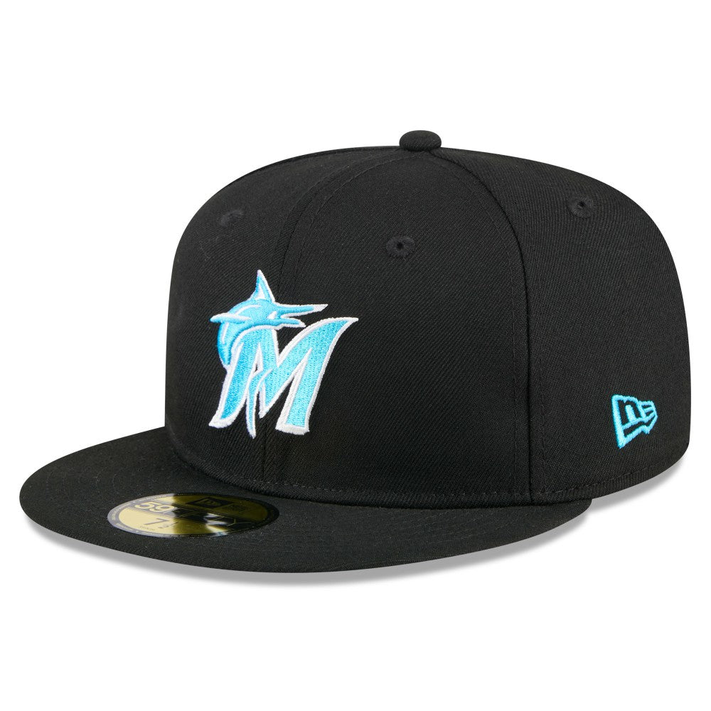 Black Miami Marlins New Era 2024 Father's Day 59FIFTY Fitted Hat