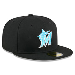 Black Miami Marlins New Era 2024 Father's Day 59FIFTY Fitted Hat