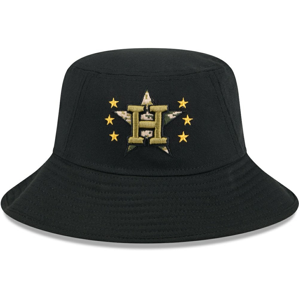 Black Houston Astros New Era 2024 Armed Forces Day Bucket Hat
