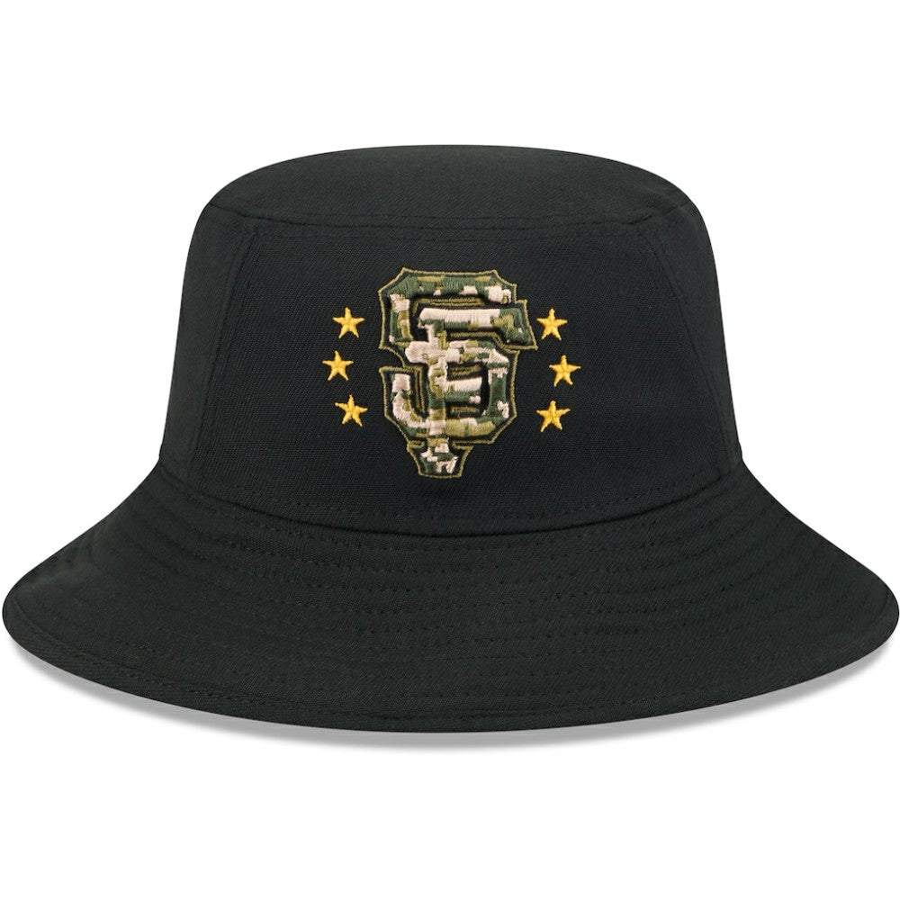 Black San Francisco Giants New Era 2024 Armed Forces Day Bucket Hat