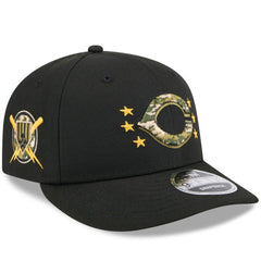 Black Cincinnati Reds New Era 2024 Armed Forces Day Low Profile 9FIFTY Snapback Hat