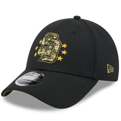 Black San Diego Padres New Era 2024 Armed Forces Day 9FORTY Adjustable Hat