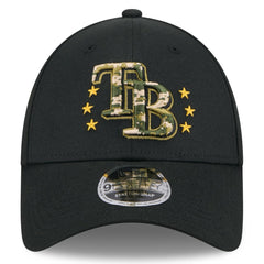 Black Tampa Bay Rays New Era 2024 Armed Forces Day 9FORTY Adjustable Hat