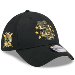 Black San Diego Padres New Era 2024 Armed Forces Day 39THIRTY Flex Hat