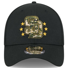 Black San Diego Padres New Era 2024 Armed Forces Day 39THIRTY Flex Hat