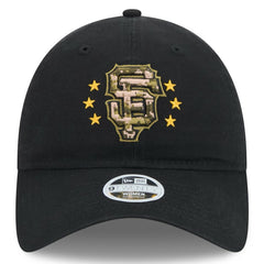 Black San Francisco Giants New Era Women's 2024 Armed Forces Day 9TWENTY Adjustable Hat