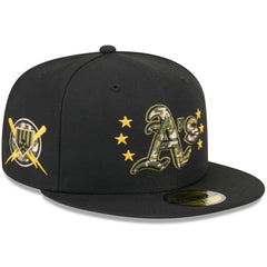 Black Athletics New Era 2024 Armed Forces Day On-Field 59FIFTY Fitted Hat
