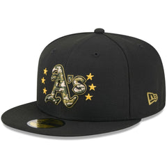 Black Athletics New Era 2024 Armed Forces Day On-Field 59FIFTY Fitted Hat