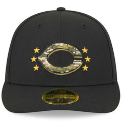 Black Cincinnati Reds New Era 2024 Armed Forces Day Low Profile 59FIFTY Fitted Hat