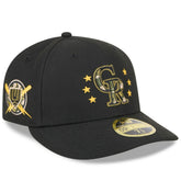 Black Colorado Rockies New Era 2024 Armed Forces Day Low Profile 59FIFTY Fitted Hat