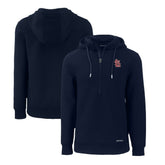 Navy St. Louis Cardinals Cutter & Buck Roam Eco Half-Zip Recycled Pullover Hoodie