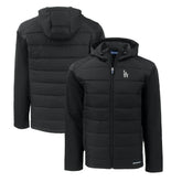 Black Los Angeles Dodgers Cutter & Buck Evoke Hybrid Eco Softshell Recycled Full-Zip Hoodie
