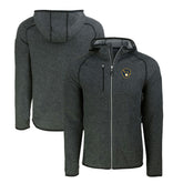Heather Charcoal Milwaukee Brewers Cutter & Buck Mainsail Full-Zip Hooded Jacket