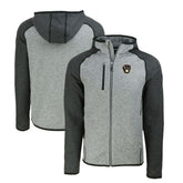 Heather Charcoal/Heather Gray Milwaukee Brewers Cutter & Buck Mainsail Full-Zip Hooded Jacket