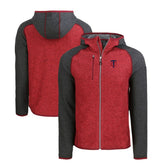 Heather Charcoal/Red Minnesota Twins Cutter & Buck Mainsail Full-Zip Hooded Jacket