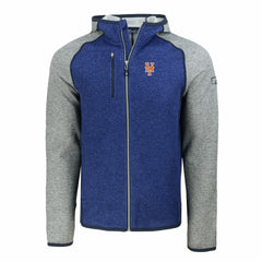 Royal/Heather Gray New York Mets Cutter & Buck Mainsail Full-Zip Hooded Jacket